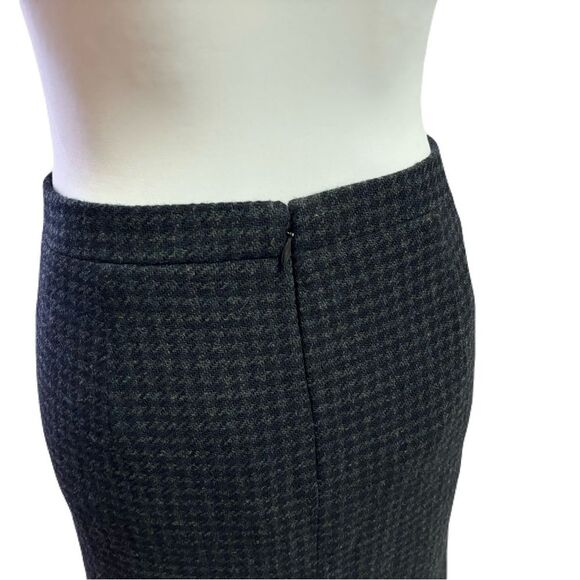 J.Crew Black & Gray Houndstooth Wool Pencil Skirt | Sz 00 | EUC - Picture 6 of 8